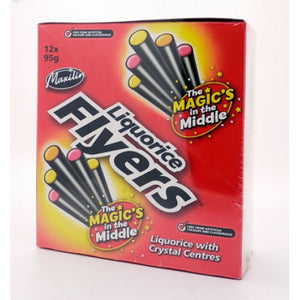 Liquorice Flyers With Crystal Centre 12 x 75gm Pack