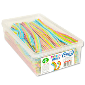 Rainbow Strips Fruit Flavour Fizzy Belts - 200 Pack
