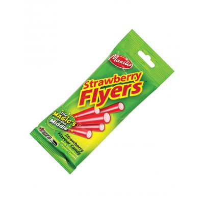 Liquorice Flyers With Strawberry Centre - 12 x 90gm Pack