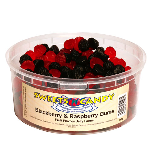 Blackberry and Raspberry Fruit Flavour Gums 750g Tub