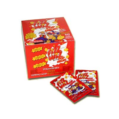 Fizz Wiz Popping Candy (Space Dust) Strawberry Flavour - 50 Pack