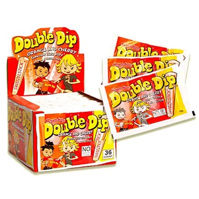 Double Dip Lollies Orange and Cherry Flavour - 36 Pack