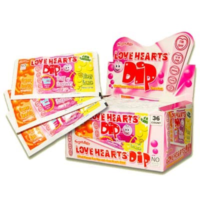 Love Hearts Sherbet Dips - 36 Pack