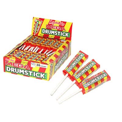 Mega Drumstick Raspberry and Milk Lollipops - 36 Pack