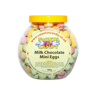 Milk Chocolate Candy Coated Mini Eggs - 500g Jar