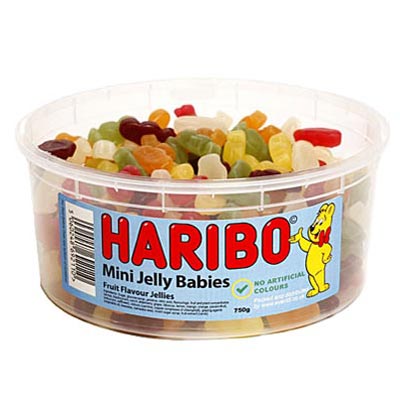 Haribo Mini Jelly Babies - 1.5Ltr Tub - 750g