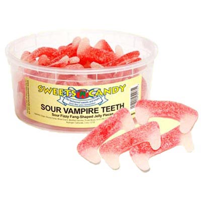 Fizzy Sour Jelly Vampire Teeth - 1.5Ltr Tub - 600g