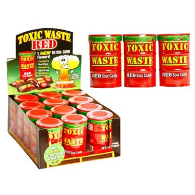 Toxic Waste Red - Ultra Sour Candy - 12 Pack