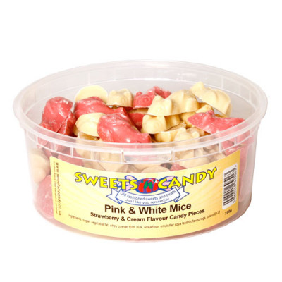 Pink & White Chocolate Flavour Mice - 750 Tub